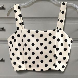 Crop Top w/ Black and White Polka Dots from Love J